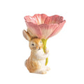 Hand Painted Ceramic Bunny Flower Candy Bowl