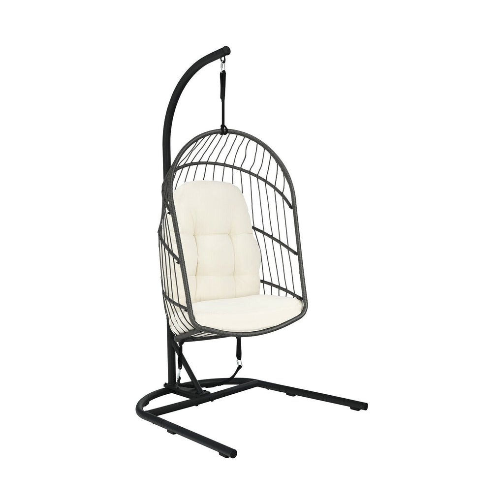 Hanging Wicker Egg Chair with Stand