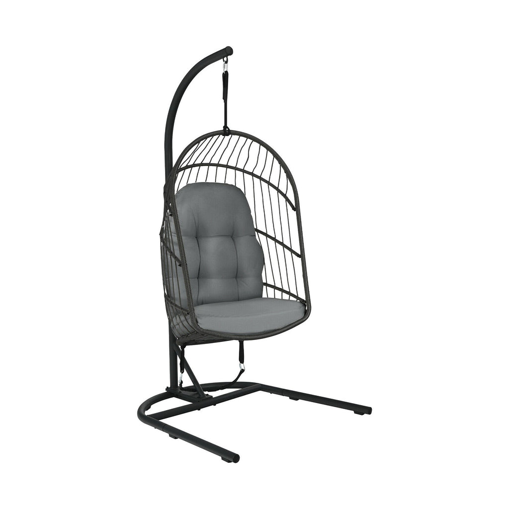 Hanging Wicker Egg Chair with Stand