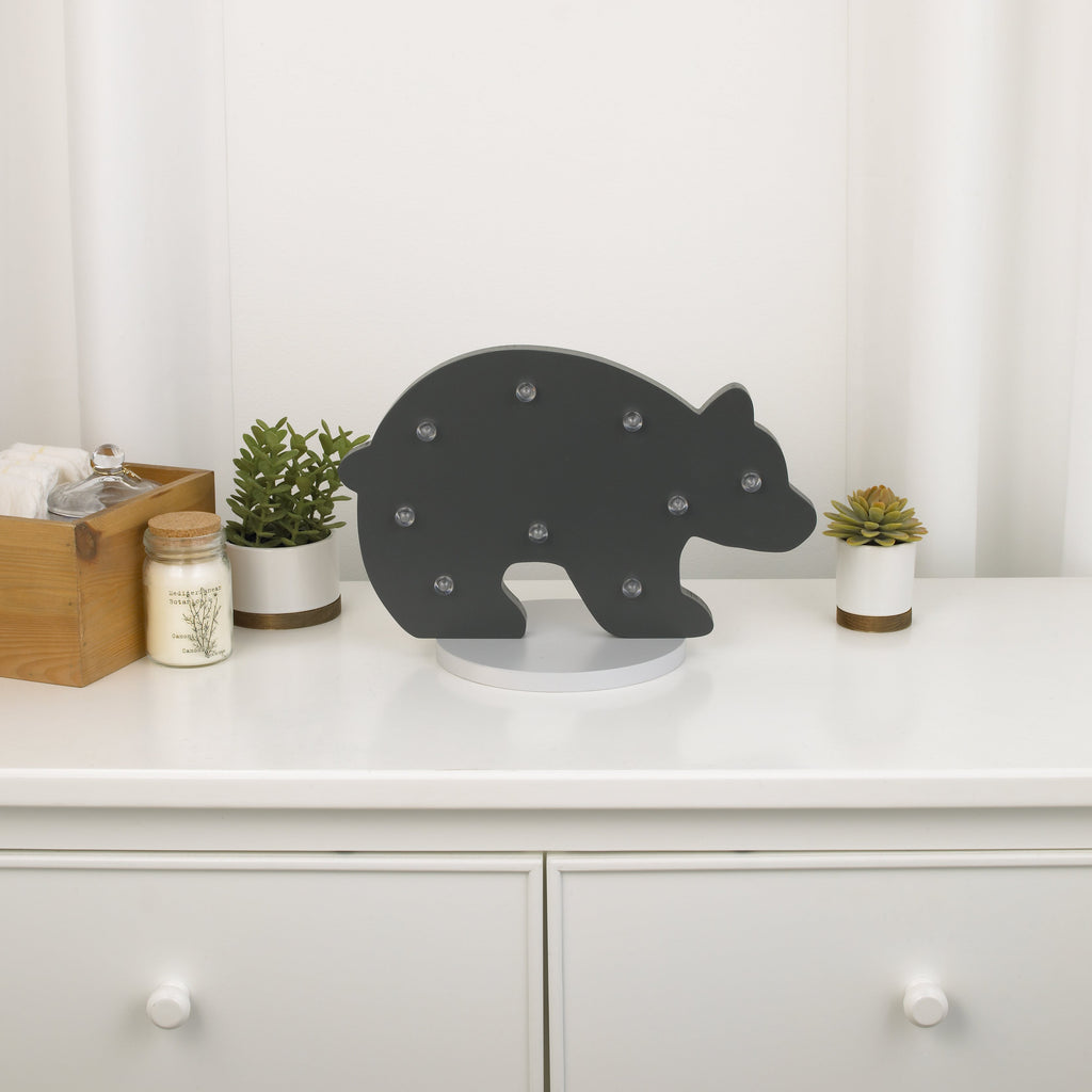 NoJo - Grey Bear Shaped Lighted Nursery Decor