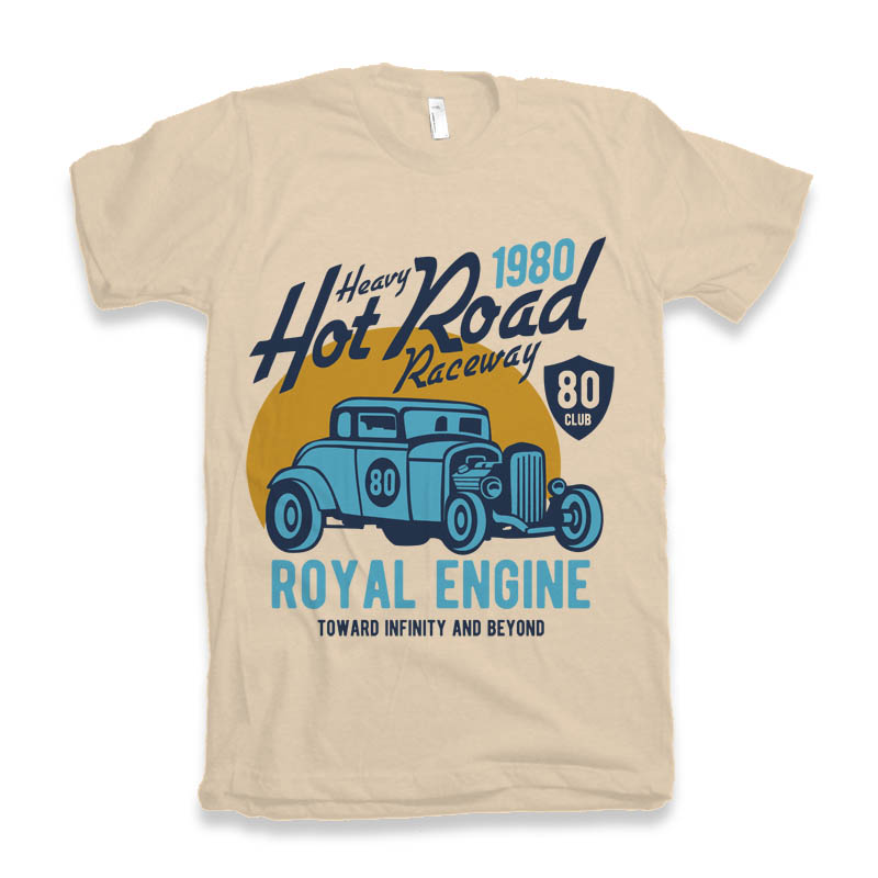 Heavy Hot Road Men's Bamboo Viscose/Organic Cotton Short Sleeve Graphic T-Shirt
