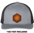 Hexagon Airbrushed Leather UV Printed Hat Patch