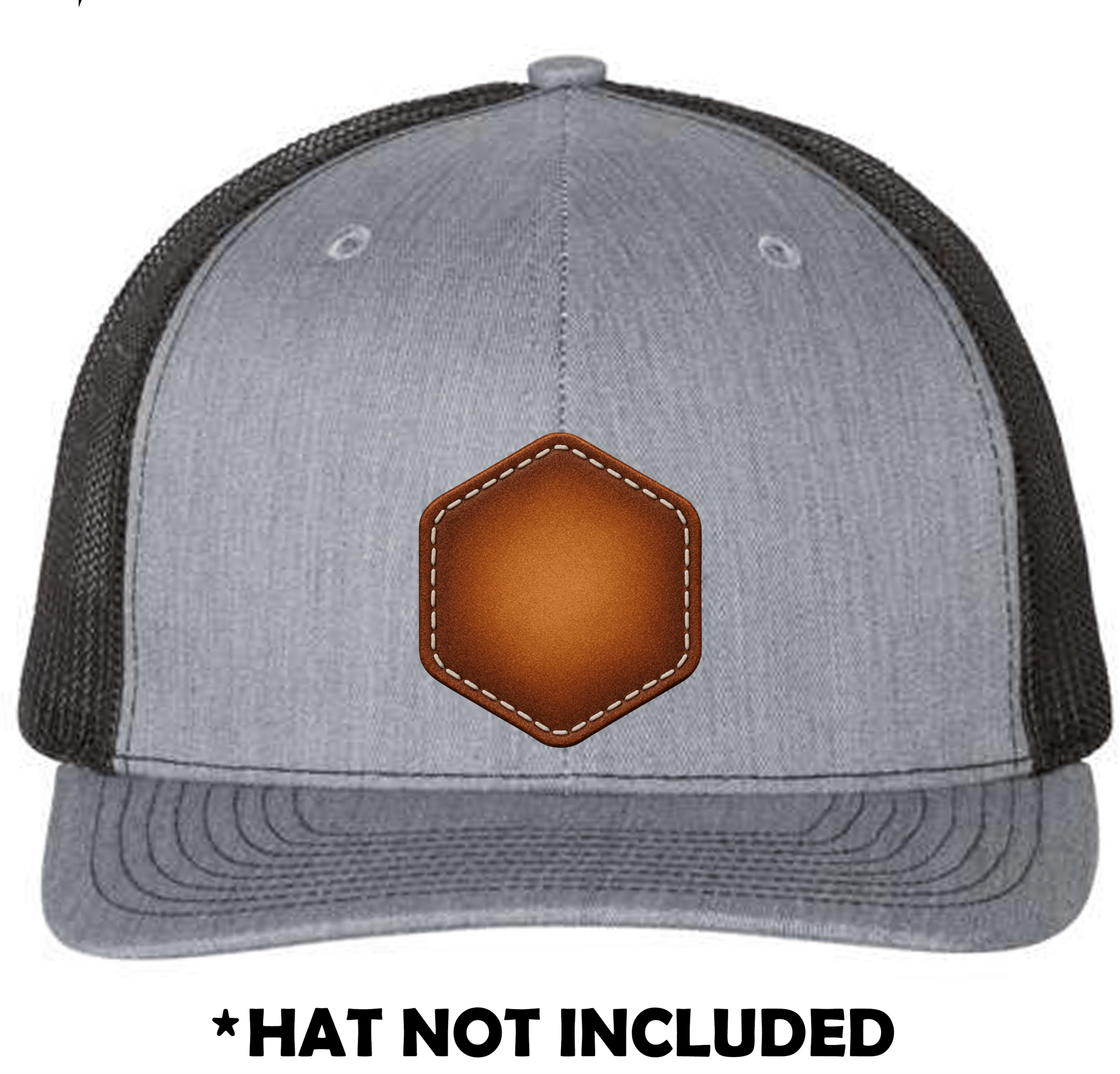 Hexagon Airbrushed Leather UV Printed Hat Patch