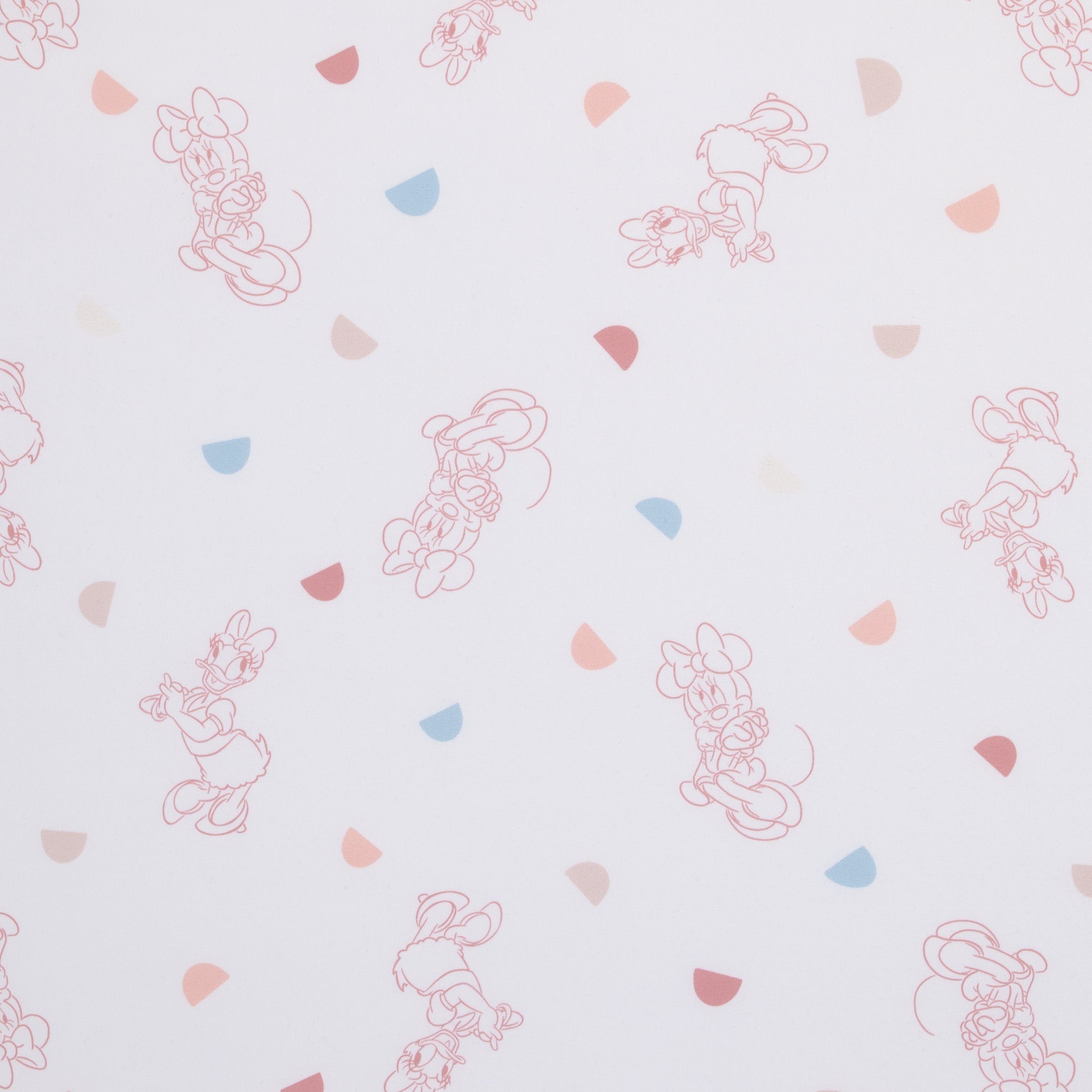 Minnie Mouse White, Light Blue, and Peach with Daisy Duck Super Soft Nursery Fitted Crib Sheet