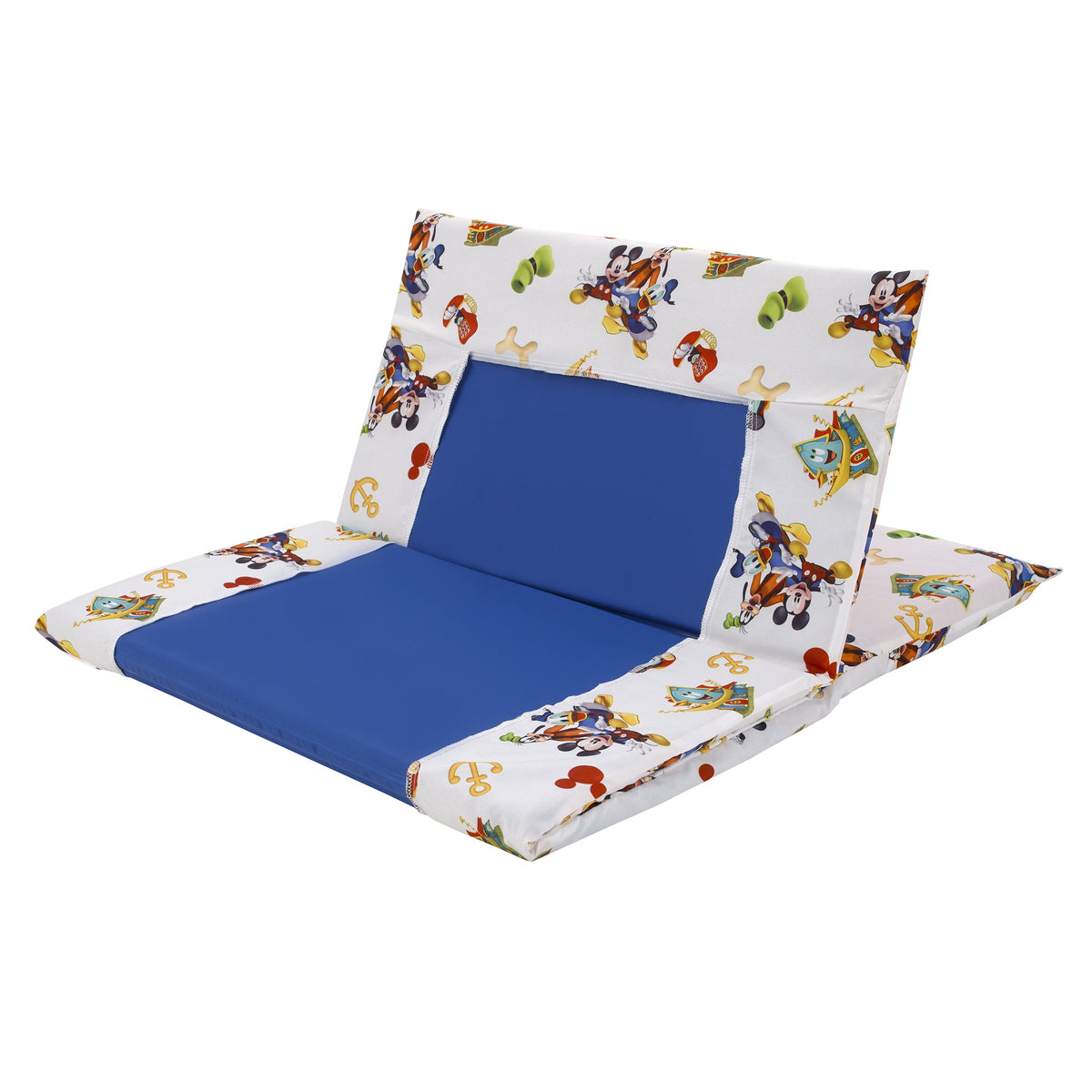 Mickey Mouse Funhouse Crew Blue, Red, Yellow, and White, Funny, Donald Duck, Goofy and Pluto Preschool Nap Pad Sheet