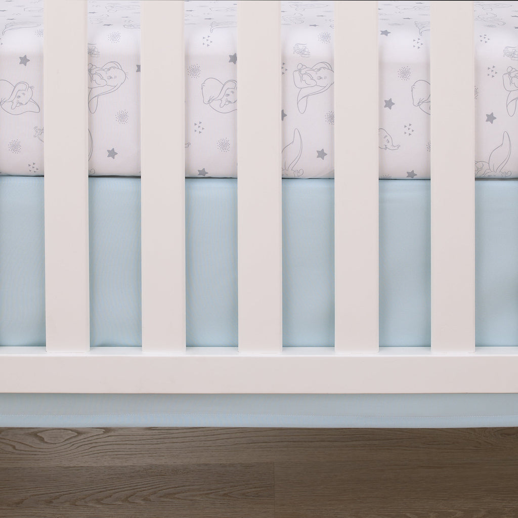 NoJo Disney Dumbo Shine Bright Lil Star Gray and White Stars Nursery Fitted Crib Sheet