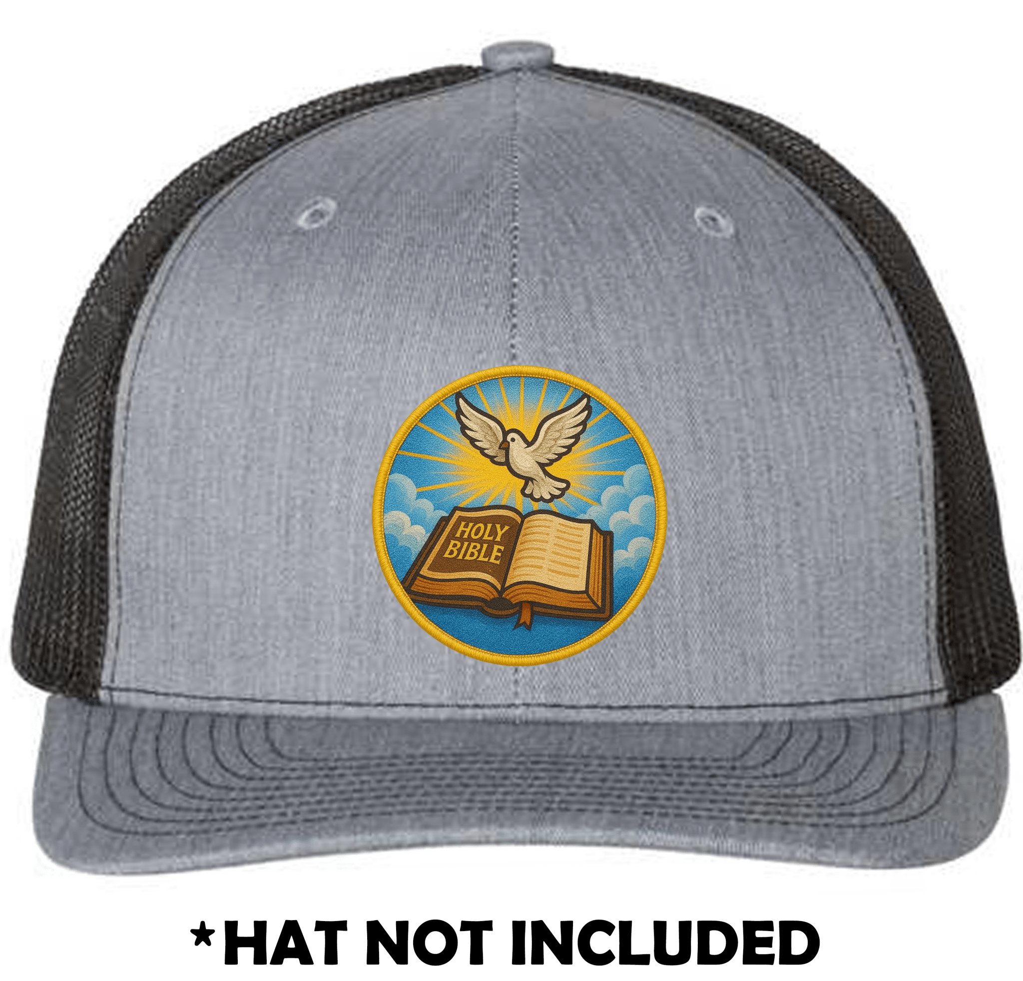 Holy Bible With Bird and Glowing UV Printed Hat Patch