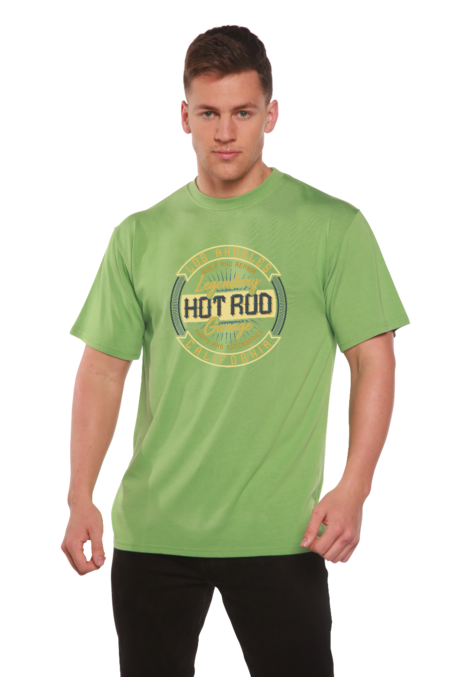 HOT ROO Men's Bamboo Viscose/Organic Cotton Short Sleeve Graphic T-Shirt
