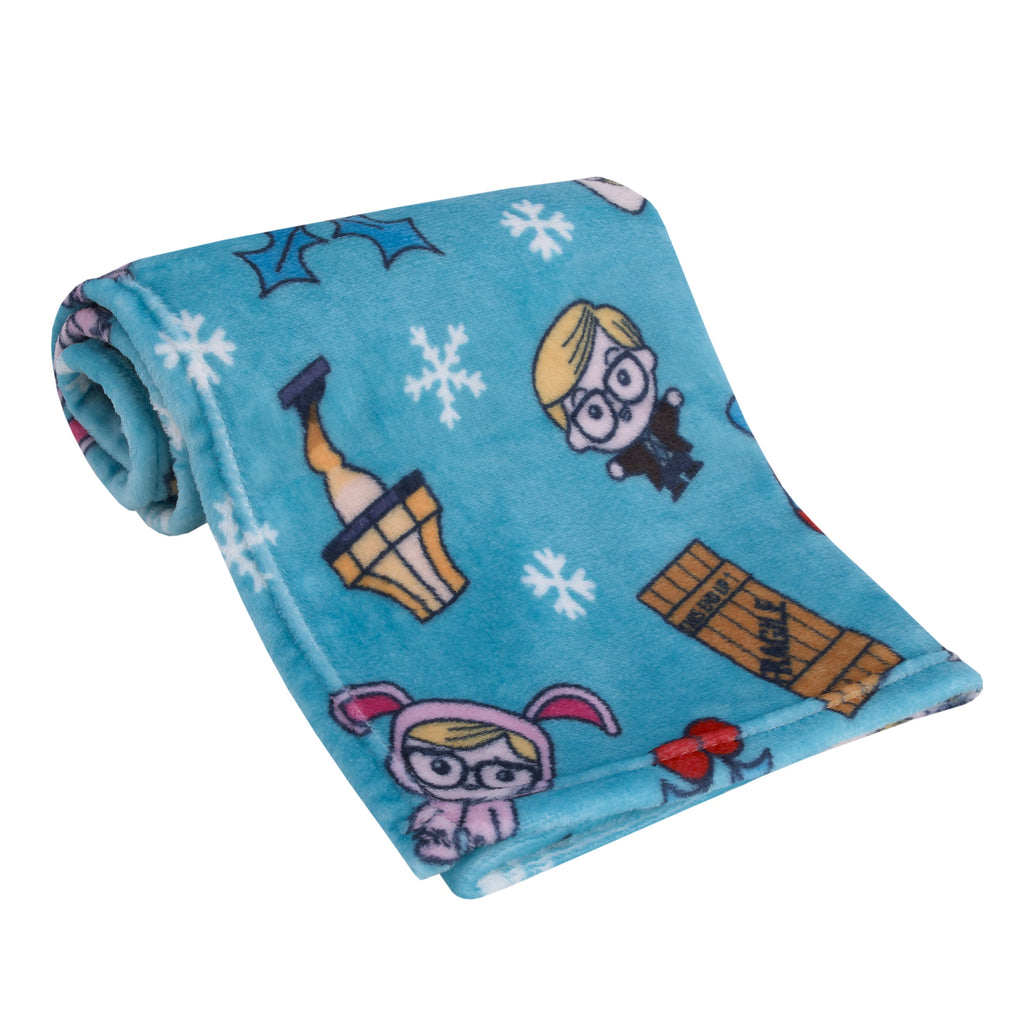 A Christmas Story Blue, White, and Red Super Soft Holiday Baby Blanket