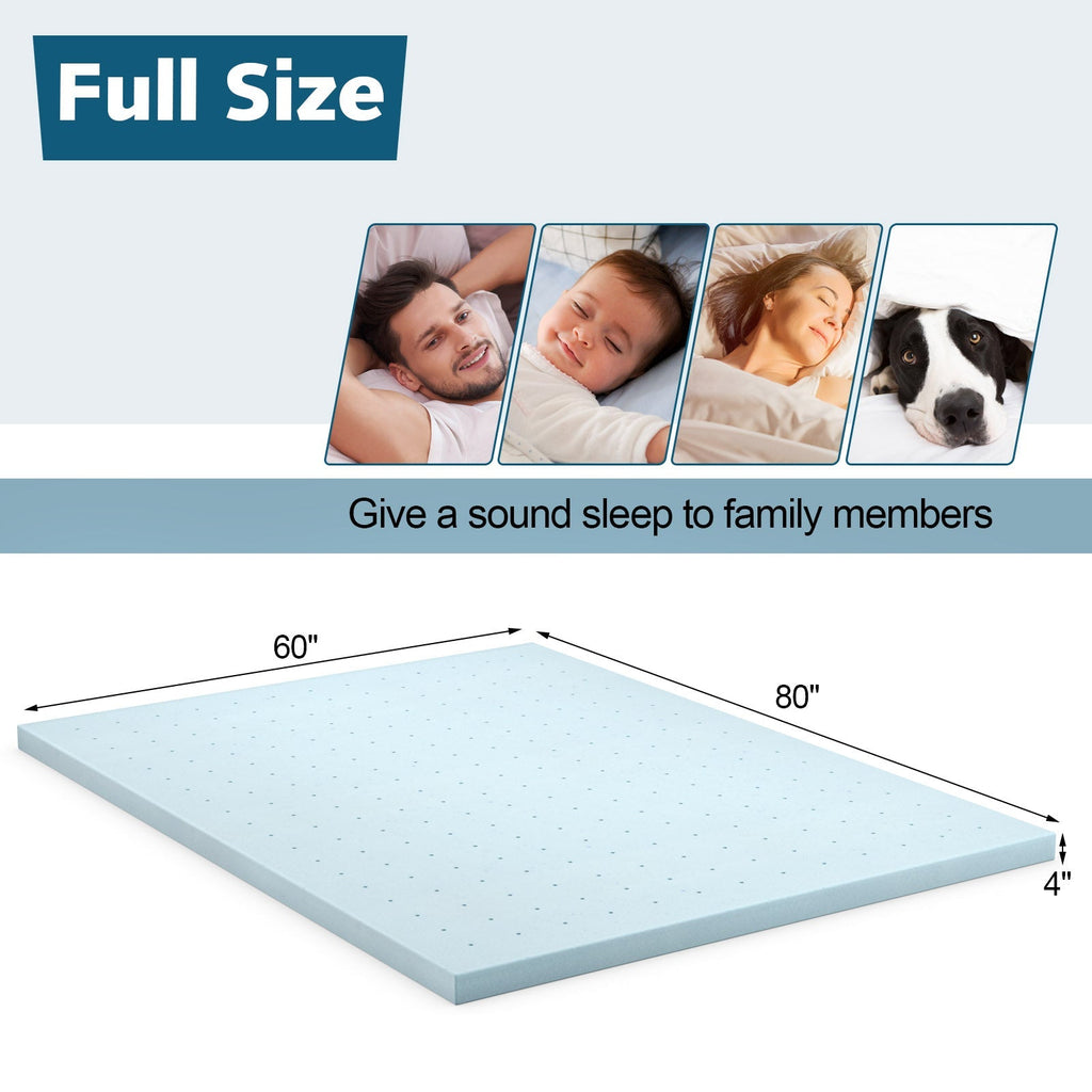 4 Inch Gel Injection Memory Foam Mattress Top Ventilated Mattress Double Bed