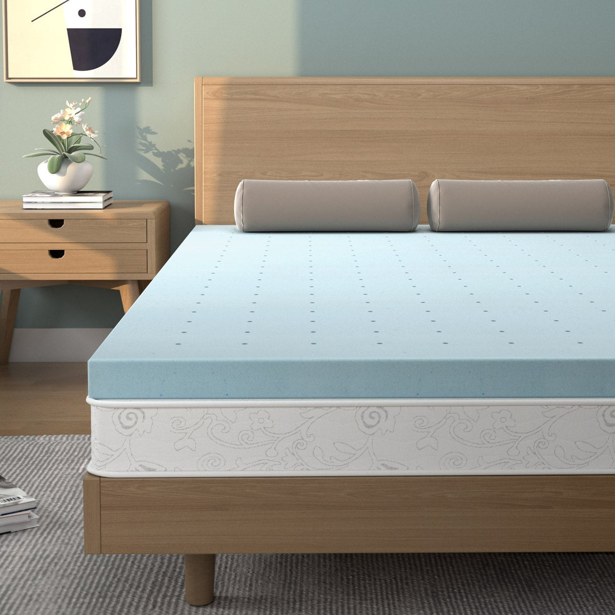 4 Inch Gel Injection Memory Foam Mattress Top Ventilated Mattress Double Bed