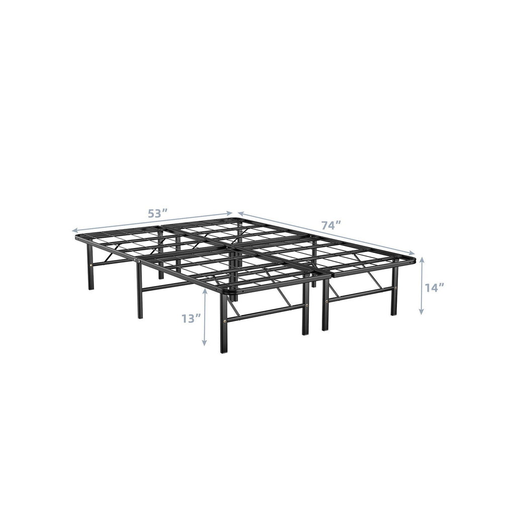 Twin/Full/Queen Size Foldable Metal Platform Bed with Tool-Free Assembly