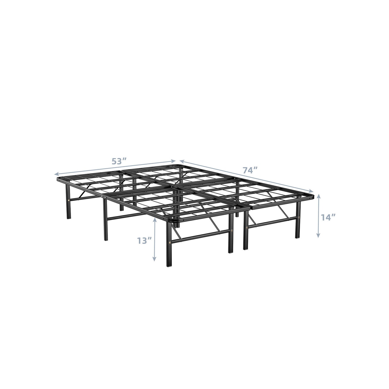 Twin/Full/Queen Size Foldable Metal Platform Bed with Tool-Free Assembly