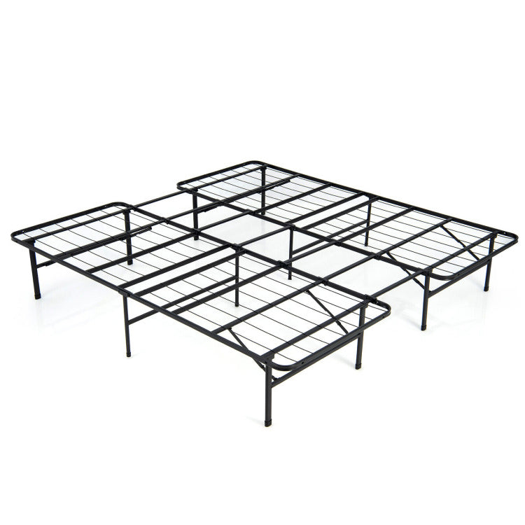 Full/King Size Folding Steel Platform Bed Frame for Kids and Adults