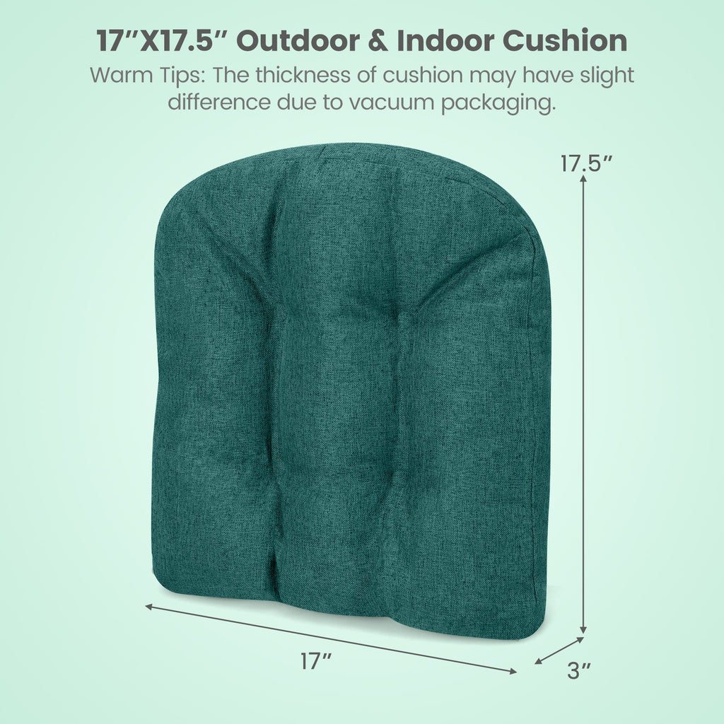 4 Pack 17.5 x 17 Inch U-Shaped Chair Pads with Polyester Cover