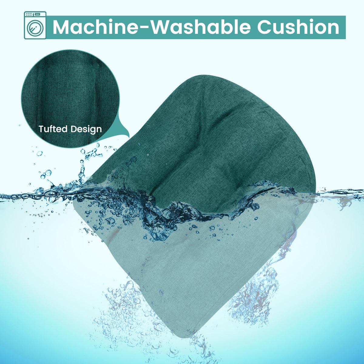4 Pack 17.5 x 17 Inch U-Shaped Chair Pads with Polyester Cover