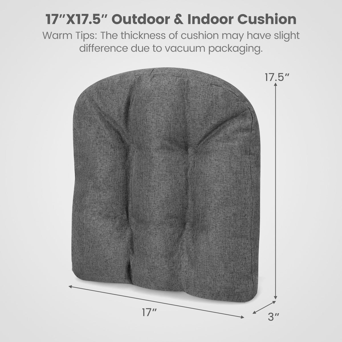 4 Pack 17.5 x 17 Inch U-Shaped Chair Pads with Polyester Cover