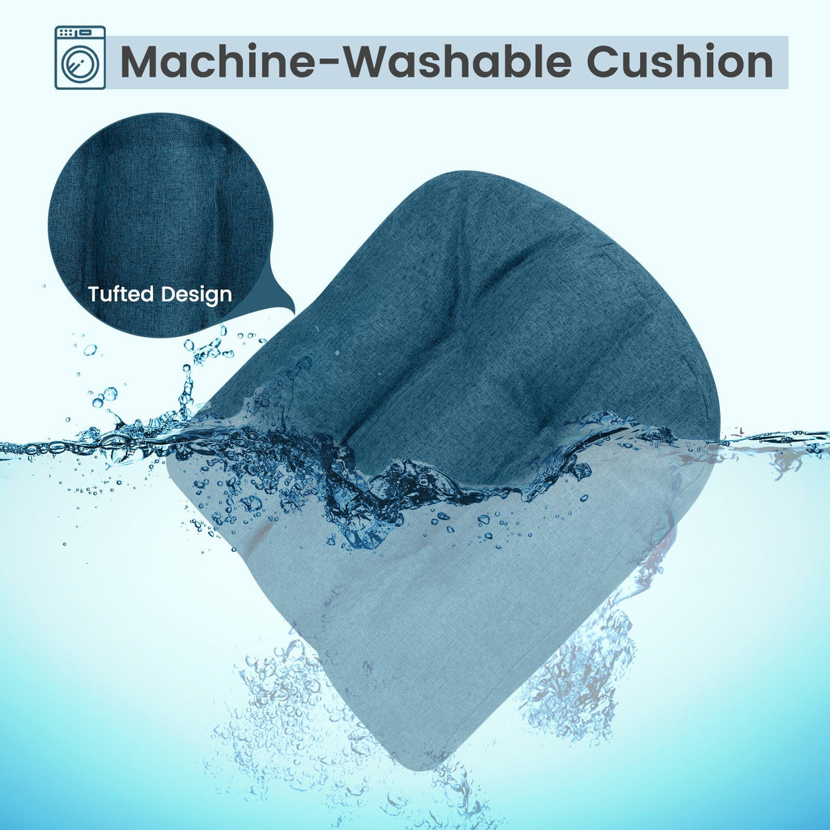 4 Pack 17.5 x 17 Inch U-Shaped Chair Pads with Polyester Cover