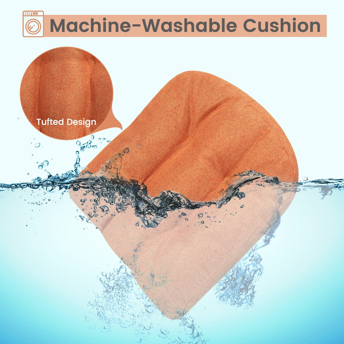 4 Pack 17.5 x 17 Inch U-Shaped Chair Pads with Polyester Cover