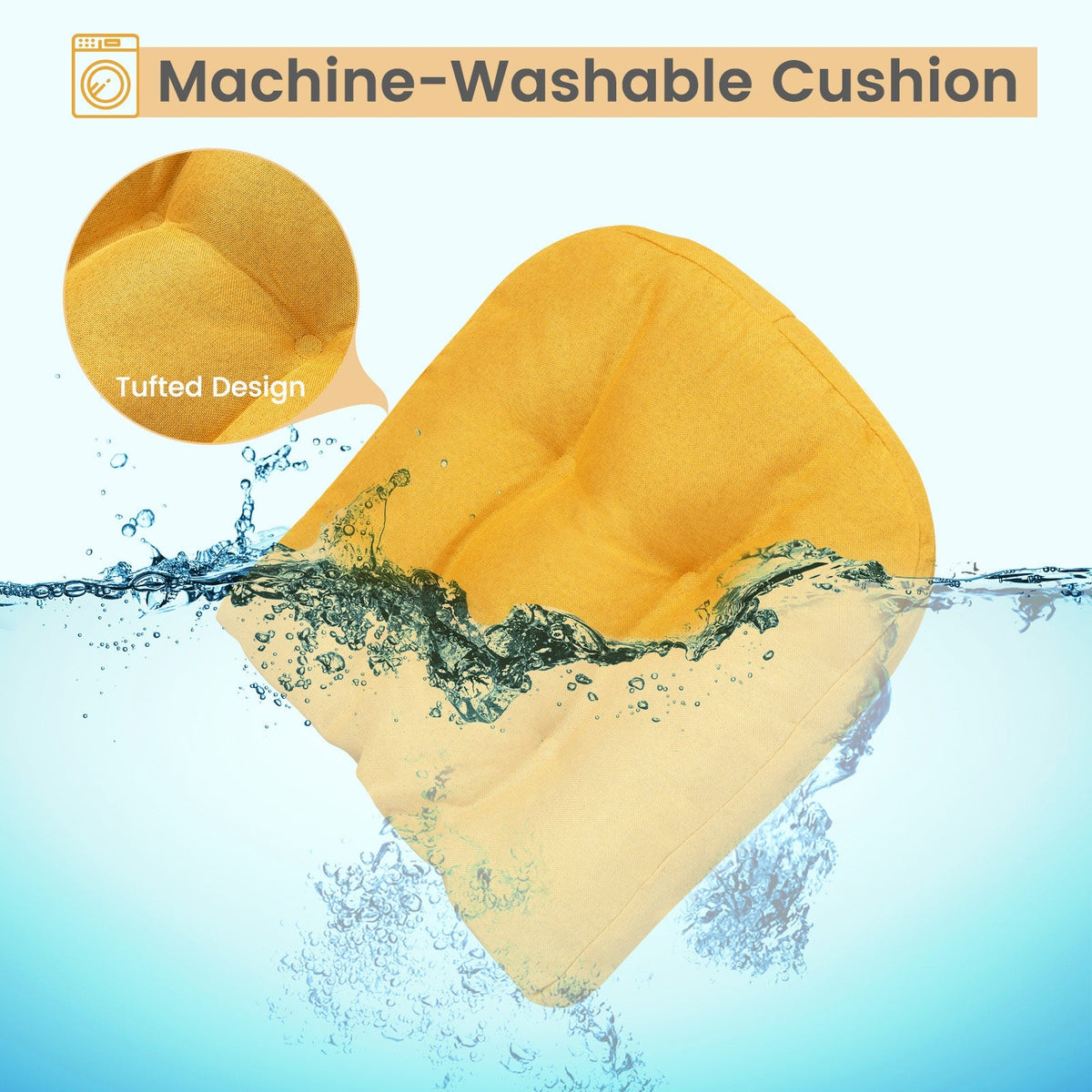 4 Pack 17.5 x 17 Inch U-Shaped Chair Pads with Polyester Cover