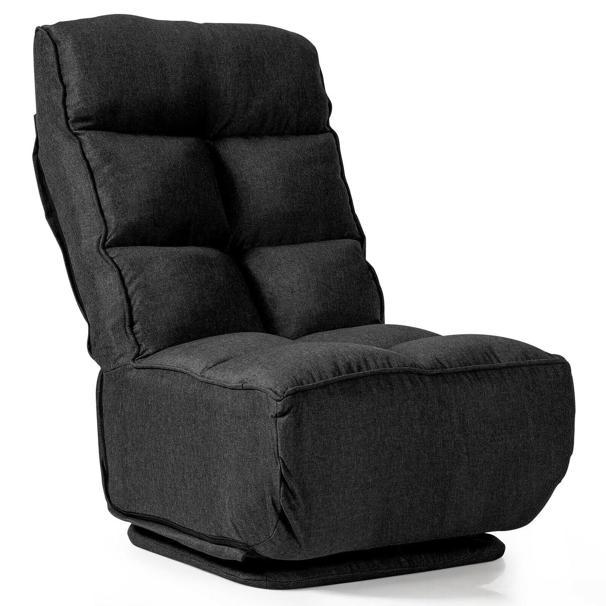 360-Degree Swivel Folding Floor Chair with 6 Adjustable Positions