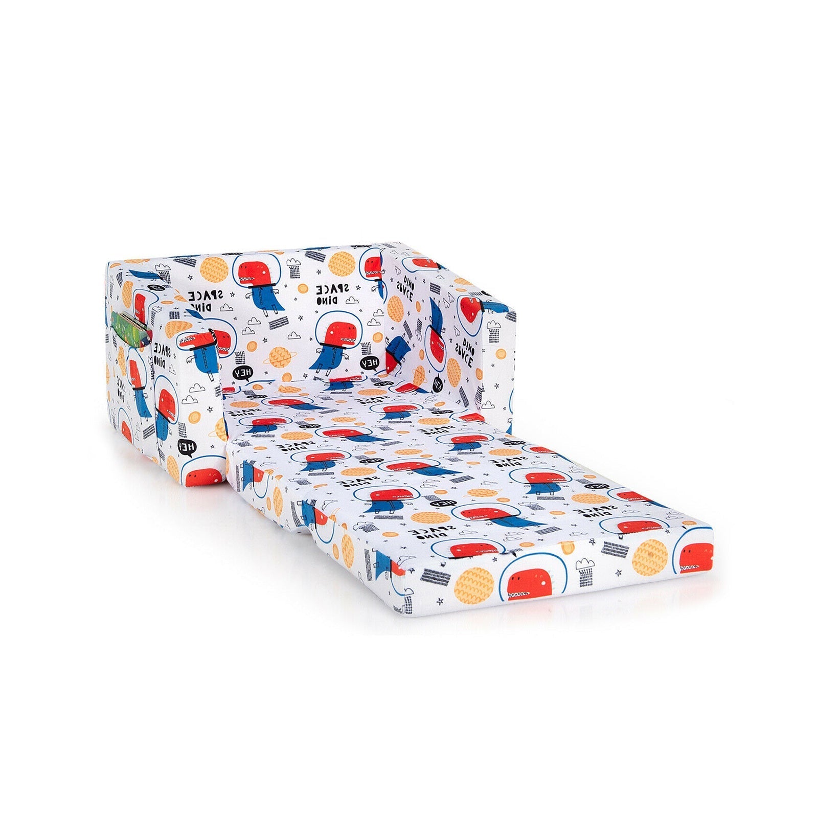 2-in-1 Convertible Kids Sofa with Velvet Fabric