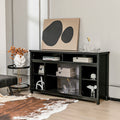 58 Inch TV Stand Entertainment Console Center with Adjustable Open Shelves-Black
