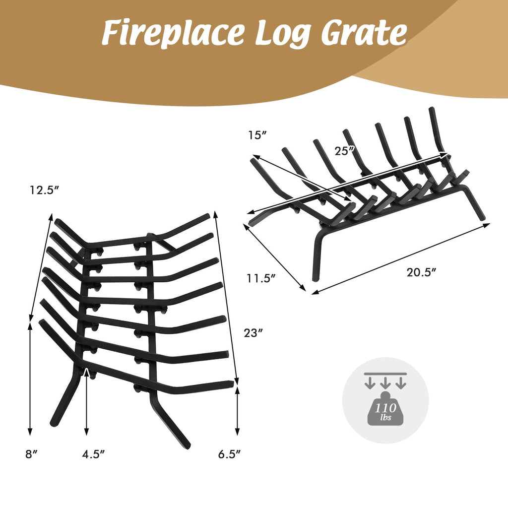 31/25/18 Inch Fireplace Grate for Outdoor Fire Pit