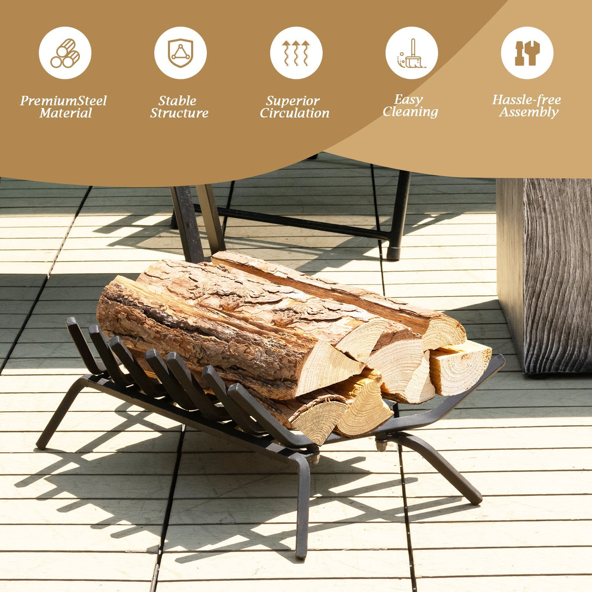 31/25/18 Inch Fireplace Grate for Outdoor Fire Pit