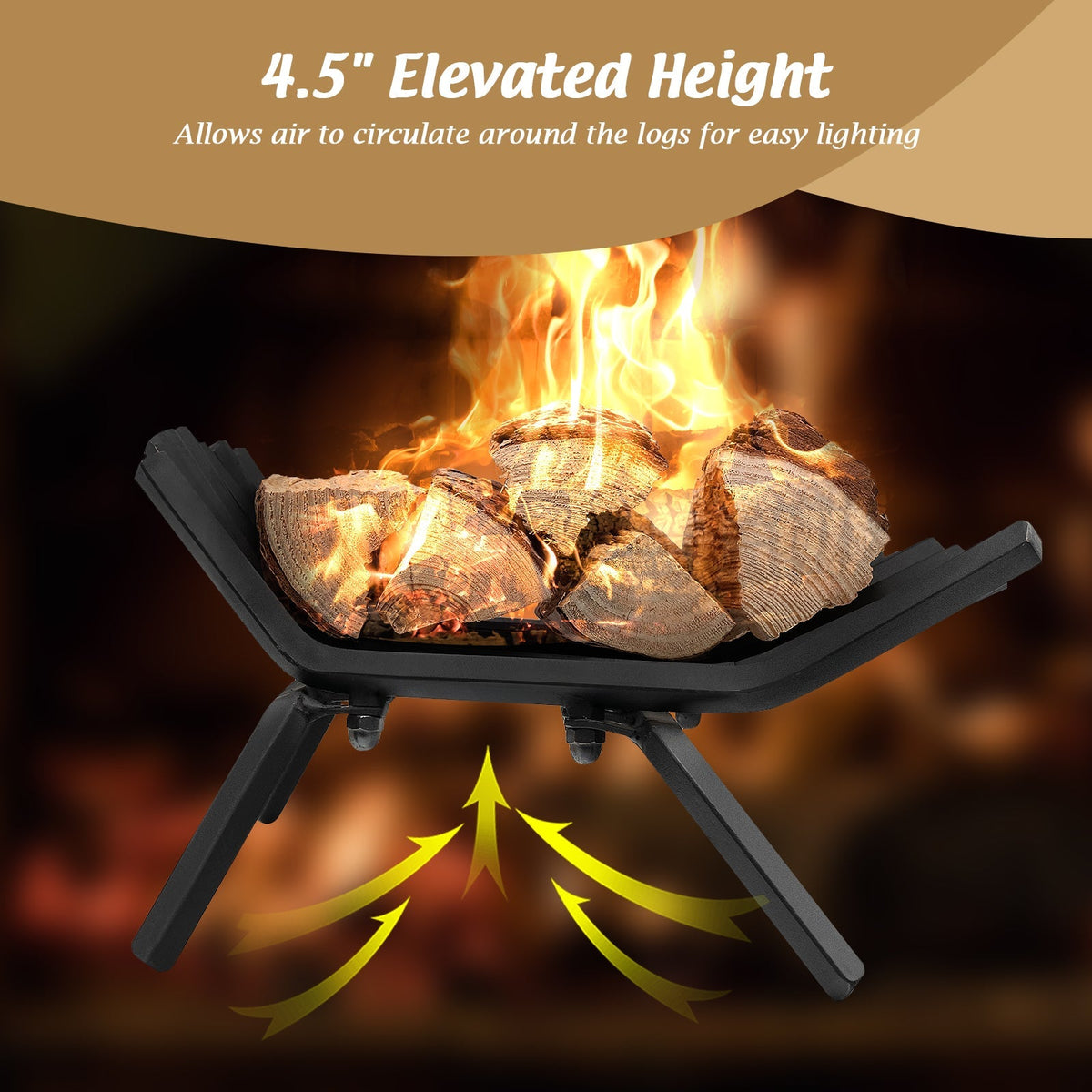 31/25/18 Inch Fireplace Grate for Outdoor Fire Pit