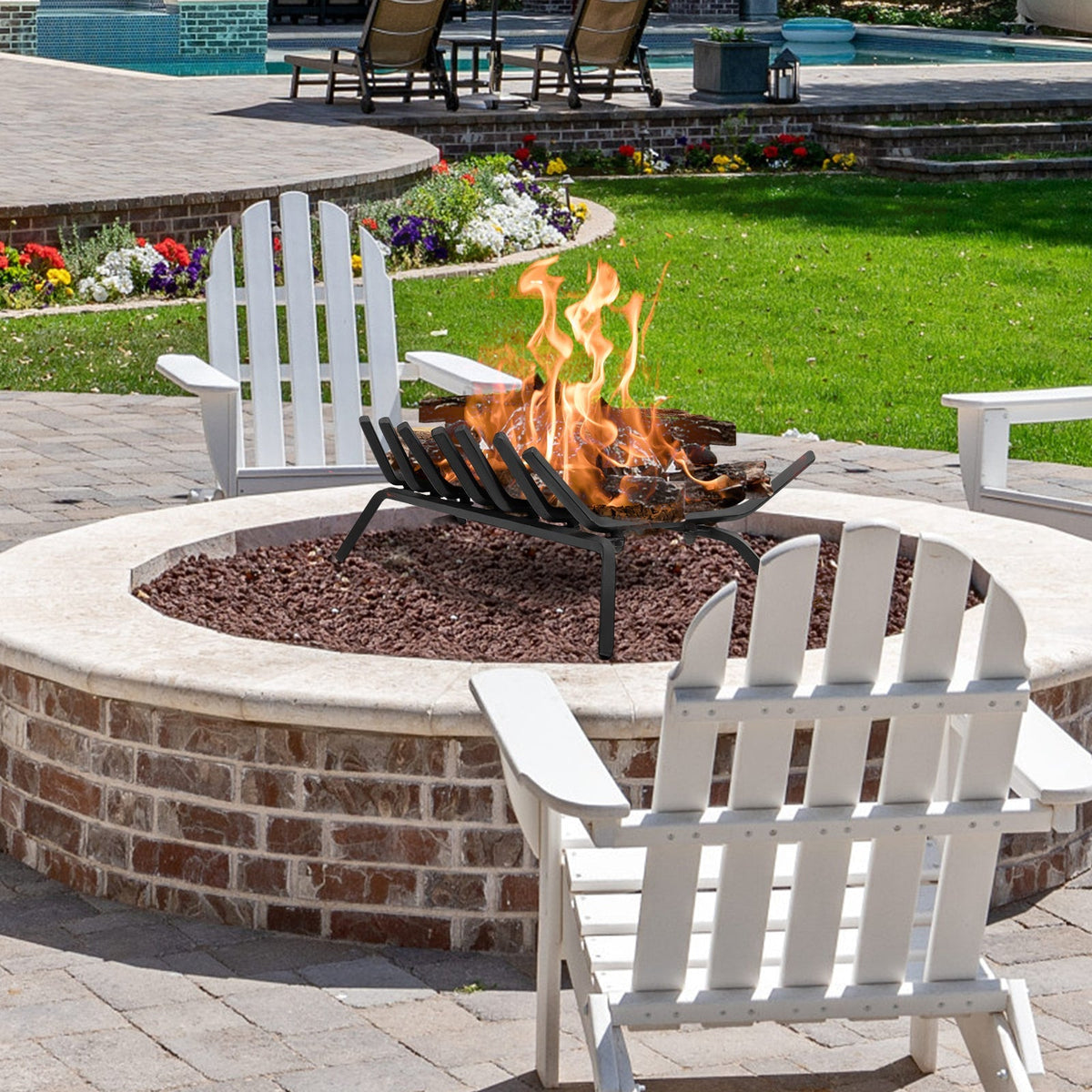 31/25/18 Inch Fireplace Grate for Outdoor Fire Pit