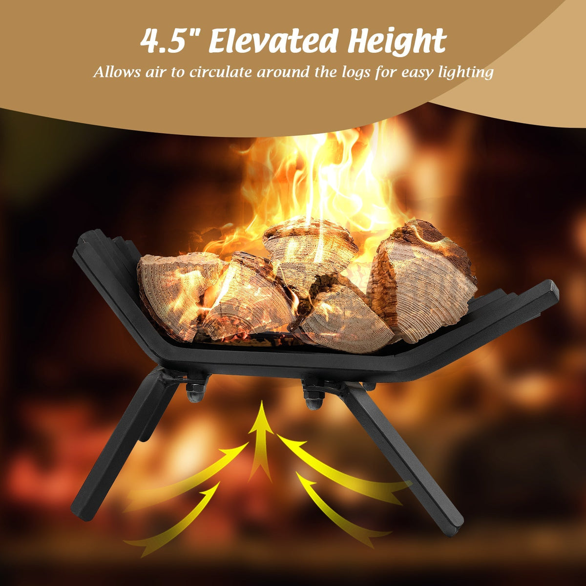 31/25/18 Inch Fireplace Grate for Outdoor Fire Pit