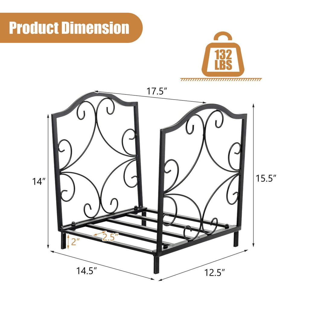 Heavy-Duty Steel Firewood Log Rack