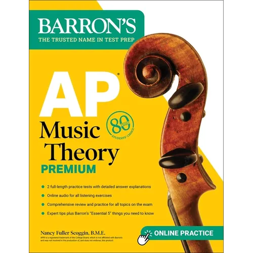 AP Music Theory Premium, Fifth Edition: Prep Book with 2 Practice Tests + Comprehensive Review + Online Audio - Paperback