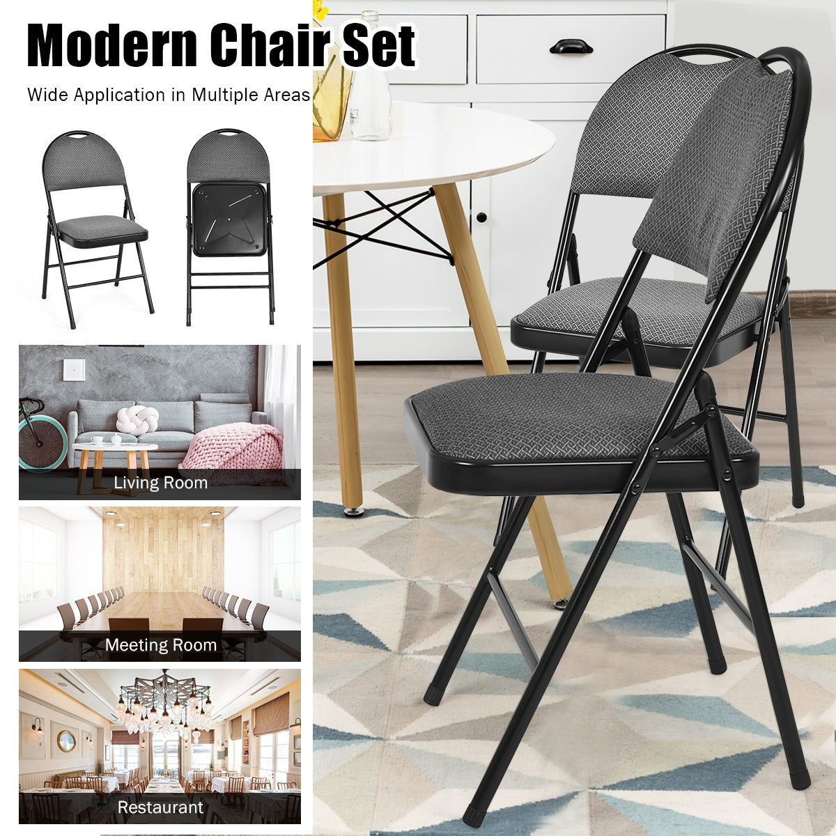 Swivel Windsor Dining Chairs Set of 4 with Solid Rubber Wood Frame