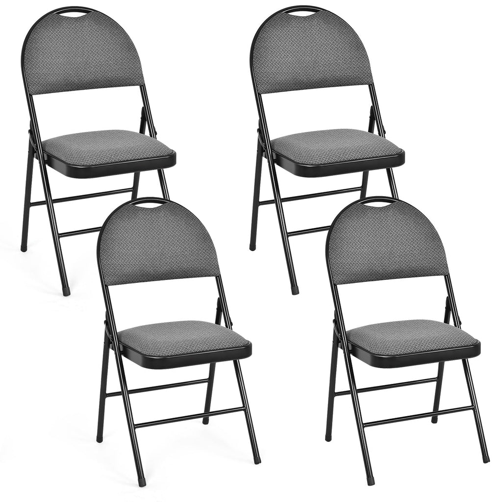 2/4 Pieces Padded Folding Dining Chairs with Backrest