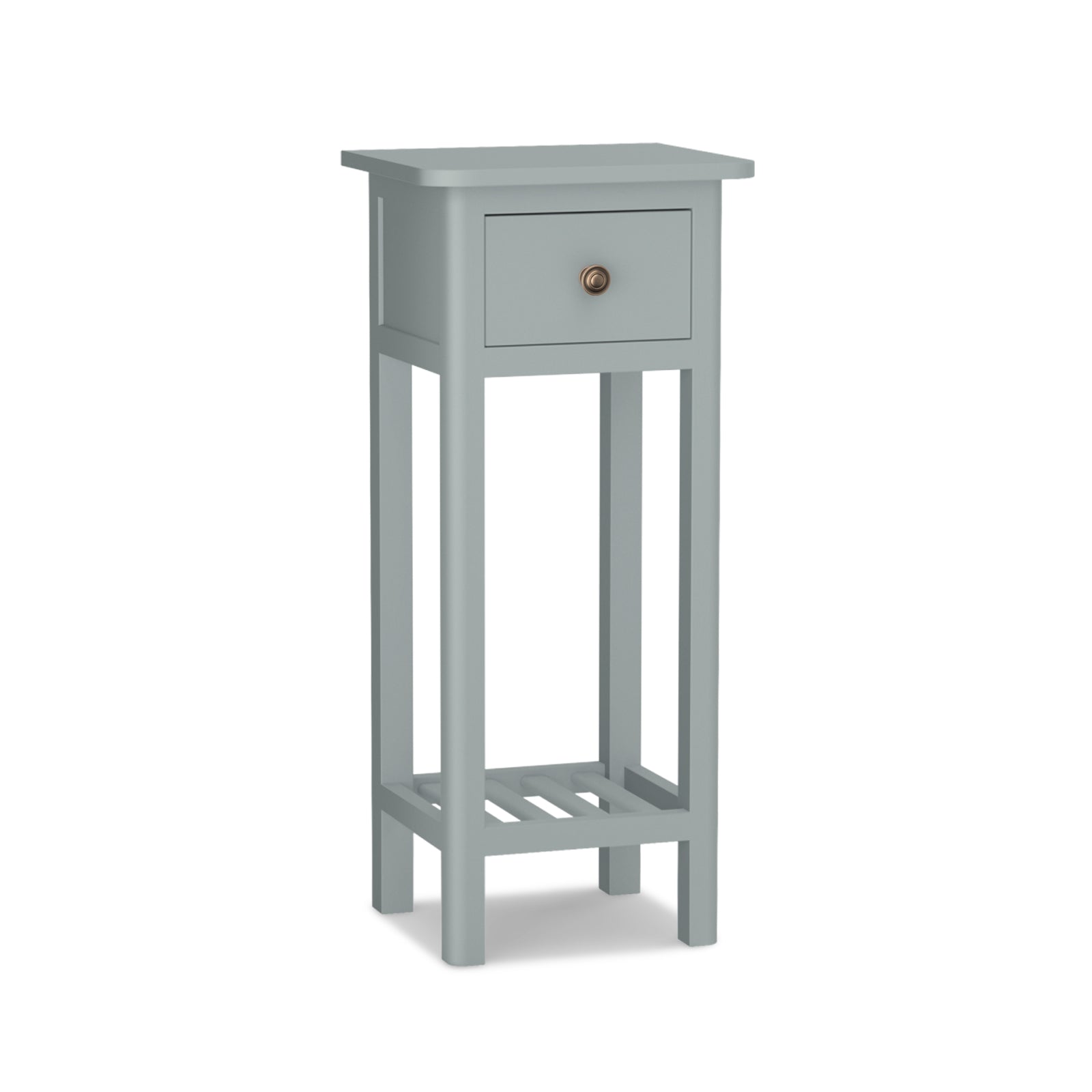 2 Tier Slim Nightstand Bedside Table with Drawer Shelf