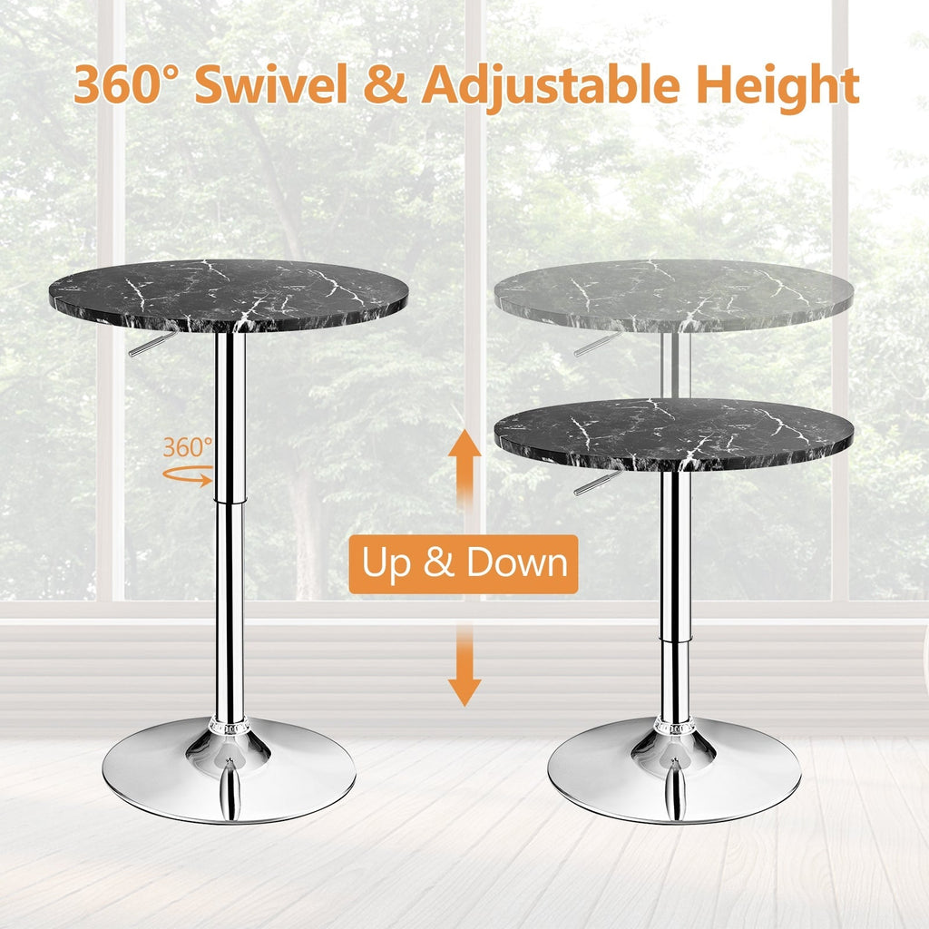 360° Swivel Cocktail Pub Table with Sliver Leg and Base