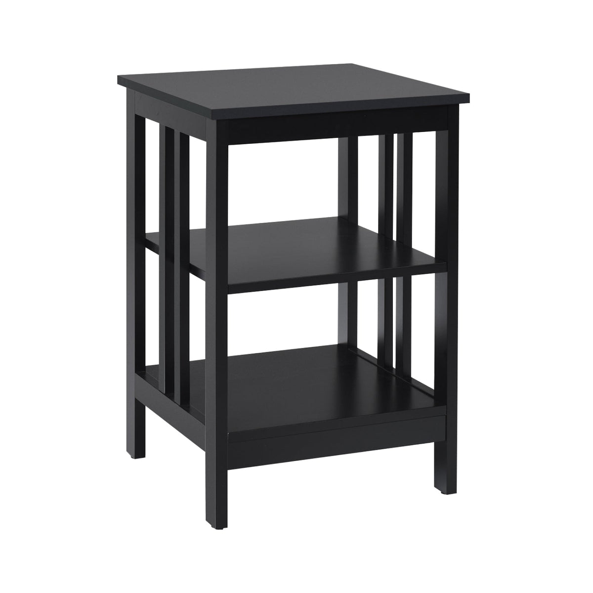 2 Pieces 3-Tier Nightstand with Reinforced Bars and Stable Structure