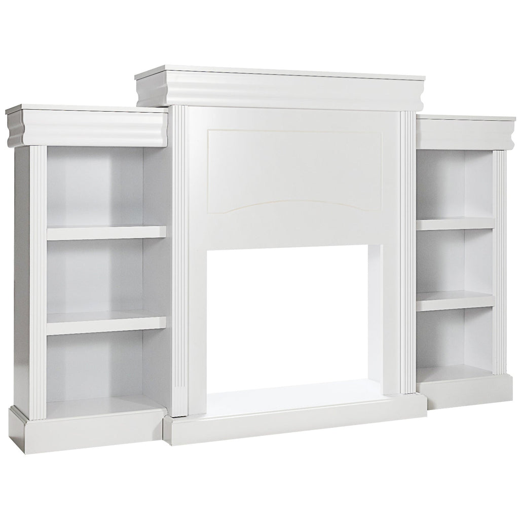 70 Inch Modern Fireplace Media Entertainment Center with Bookcase