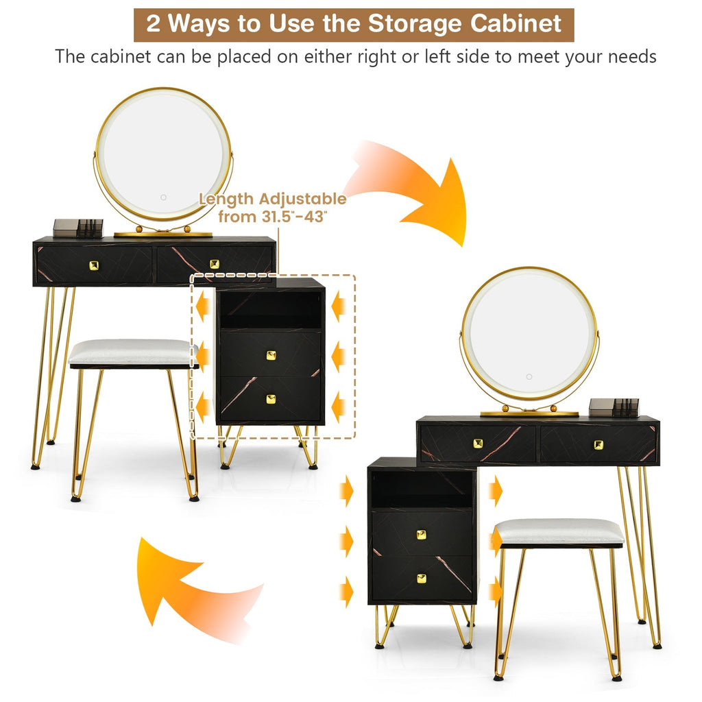 Modern Dressing Table with Storage Cabinet
