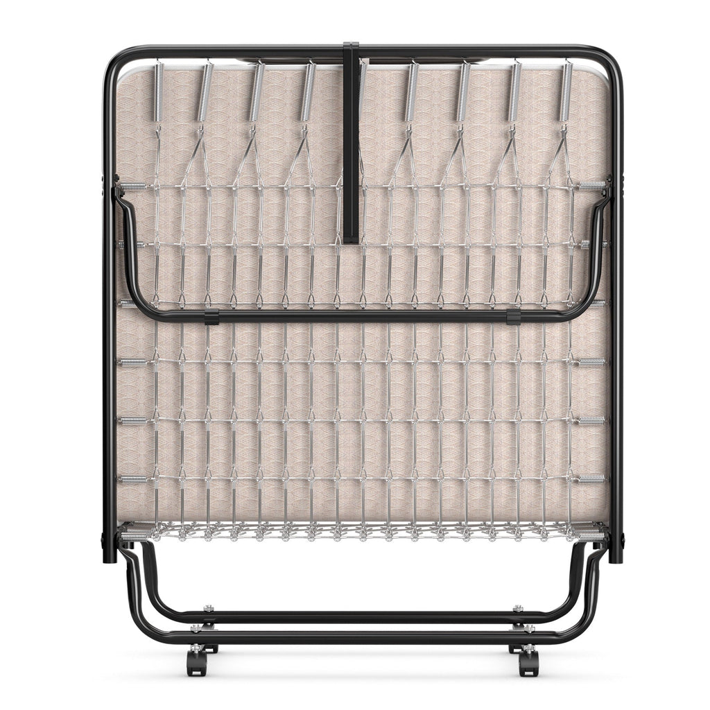Rollaway Guest Bed with Sturdy Steel Frame and Memory Foam Mattress Made in Italy