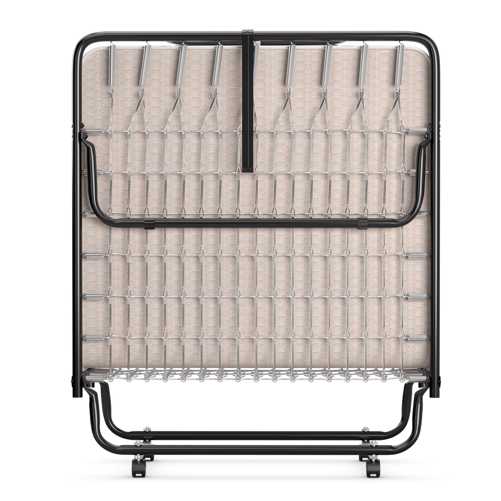 Rollaway Guest Bed with Sturdy Steel Frame and Memory Foam Mattress Made in Italy