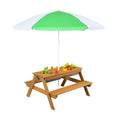 3-in-1 Kids Outdoor Picnic Water Sand Table with