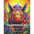 50 Dinosaurs: Awesome 50 Dinosaurs Coloring book Kids 8-12 - Paperback