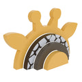 Giraffe Yellow, Brown, and White Wood Stacking Shelfie DÃ©cor