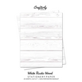 White Rustic Wood Stationery Paper: Cute Letter Writing Paper for Home, Office, Letterhead Design, 25 Sheets - Paperback