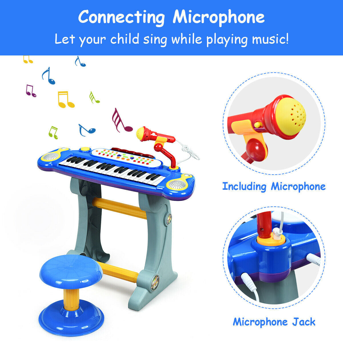 37 Key Electronic Keyboard Kids Toy Piano