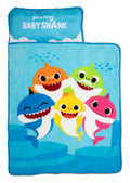 NoJo Baby Shark Toddler Nap Mat - Includes Attached Pillow and Blanket