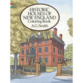 Historic Houses of New England Coloring Book - Paperback
